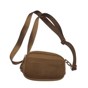Quince Brown Recycled Nylon Mesh Crossbody Bag Adjustable Strap